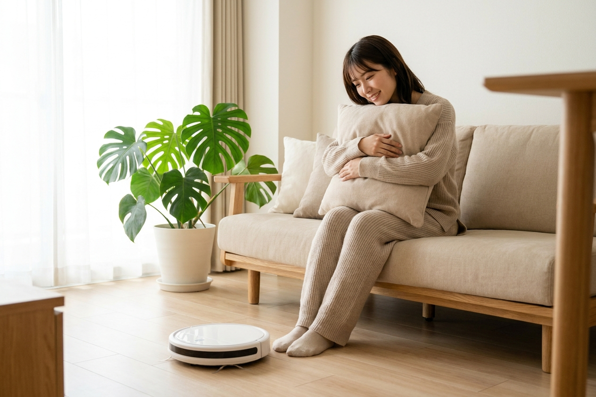 3万円以下で買える高コスパなロボット掃除機を選ぶ女性