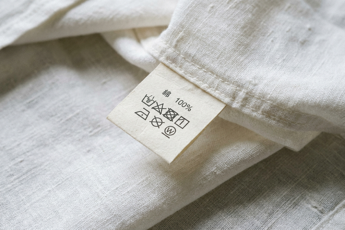 服の素材タグと洗濯表示