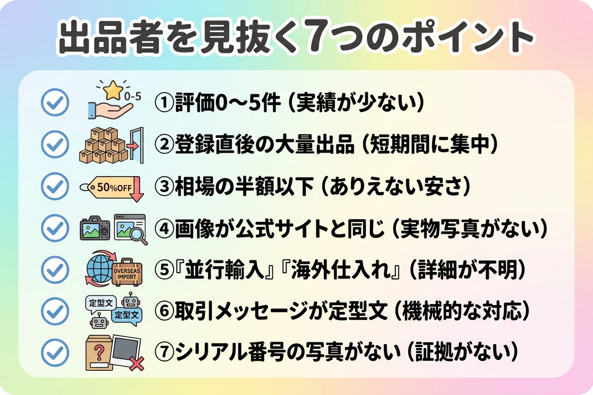 出品者を見抜く7つのポイント