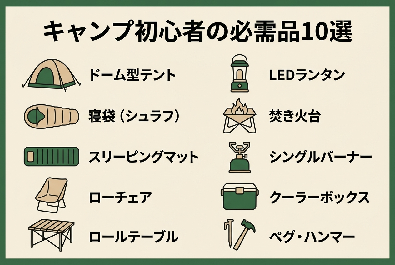 キャンプ初心者の必需品10選