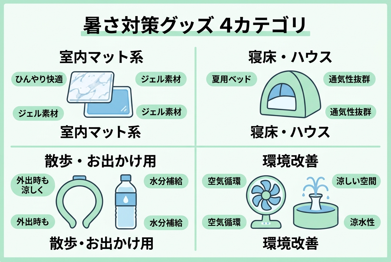 暑さ対策グッズ 4カテゴリの一覧