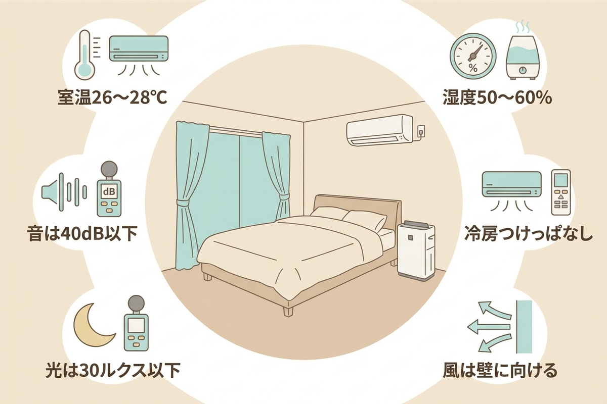 理想の睡眠環境のチェックポイント