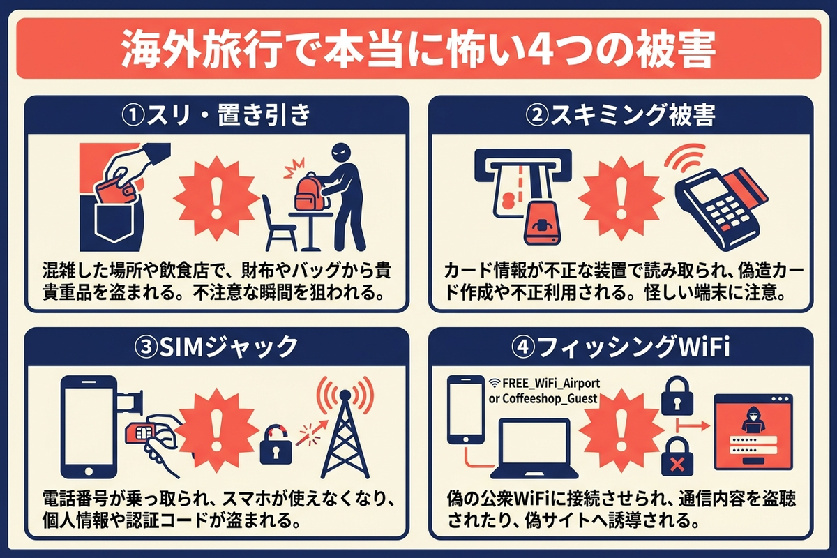 海外旅行で本当に怖い4つの被害