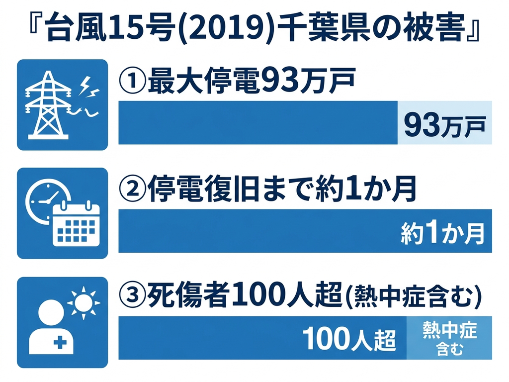 台風15号(2019)千葉県の被害をまとめた統計インフォグラフィック