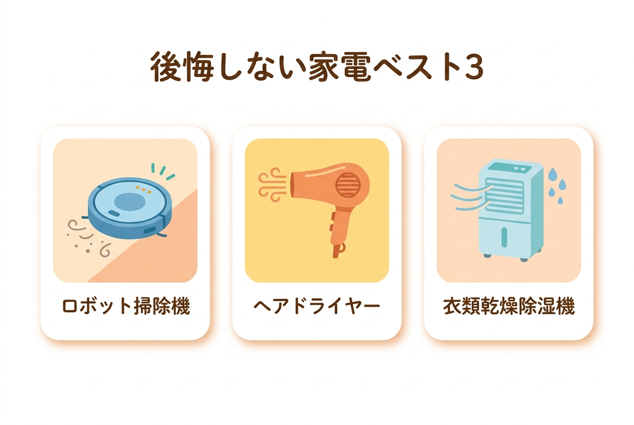 後悔しない家電ベスト3