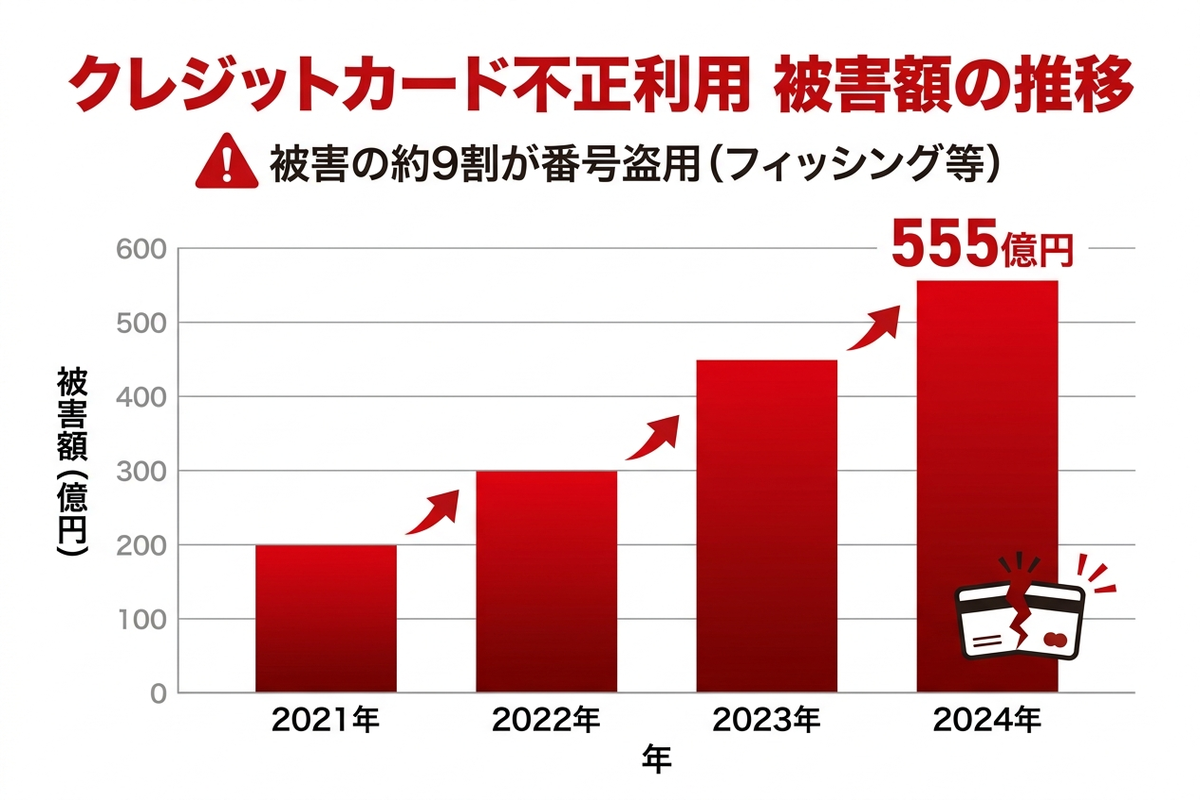 クレジットカード不正利用 被害額の推移