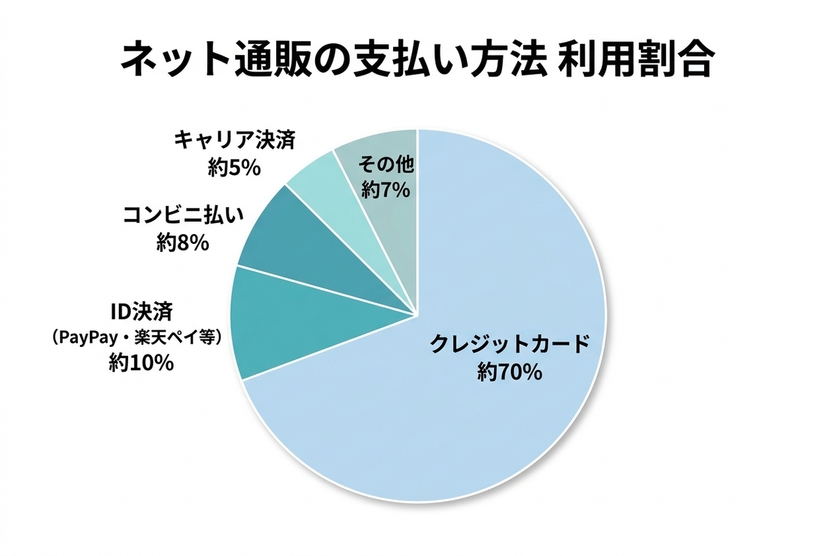 ネット通販の支払い方法 利用割合
