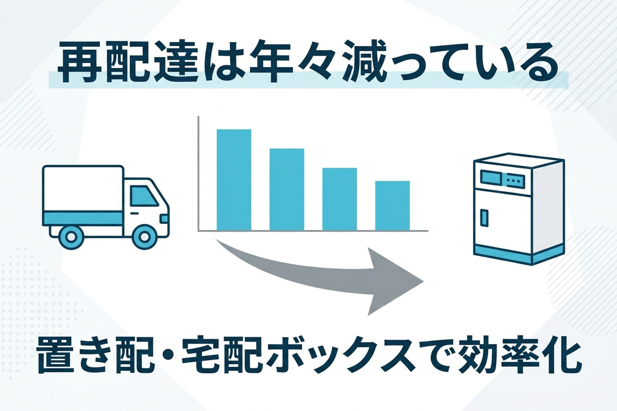 再配達は年々減っているという図