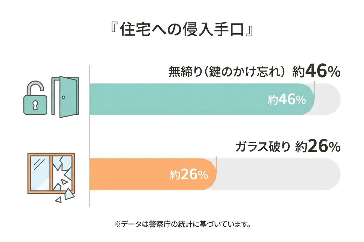 住宅への侵入手口の割合を示すグラフ