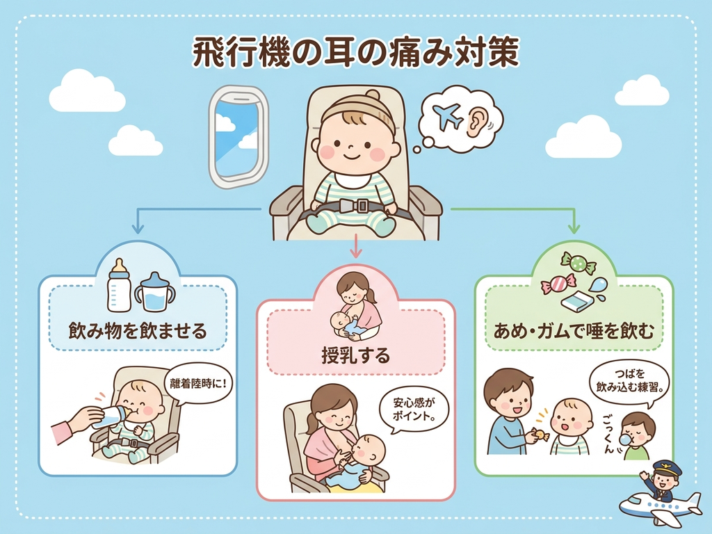 飛行機の耳の痛み対策