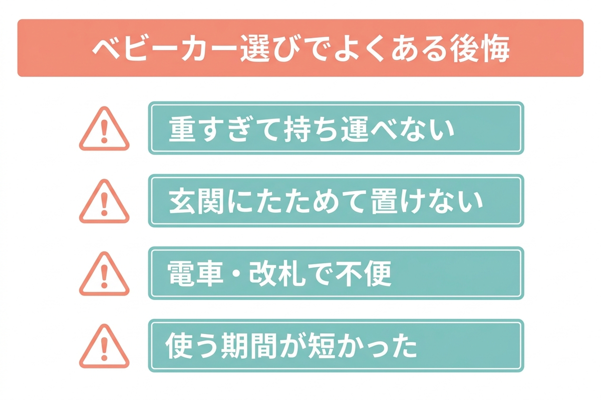 ベビーカー選びでよくある後悔