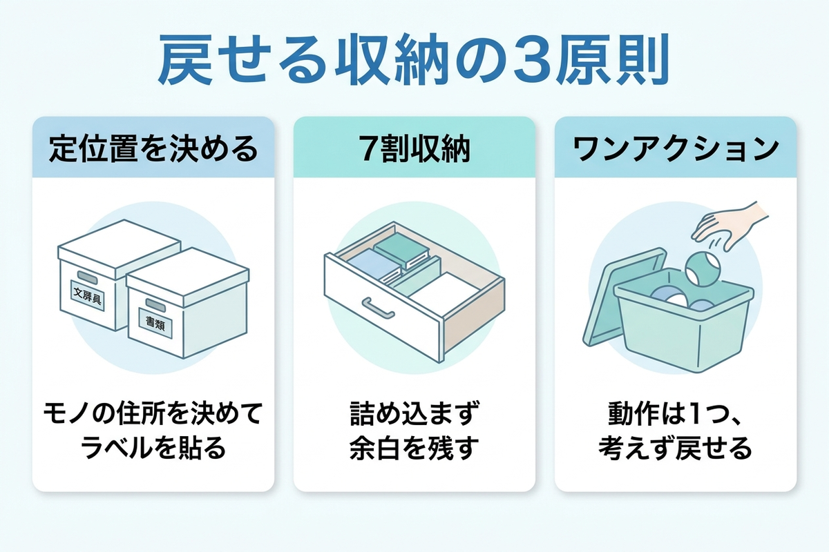 戻せる収納の3原則