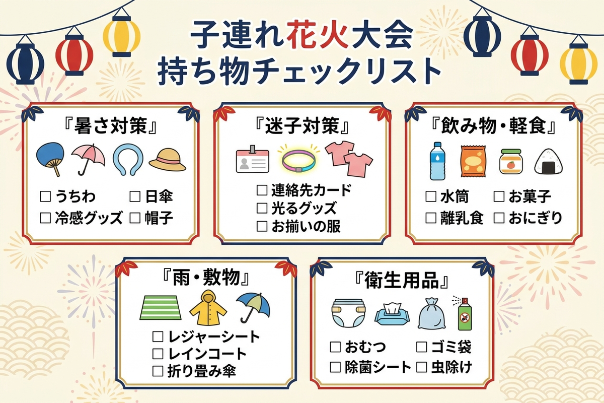 子連れ花火大会の持ち物チェックリスト