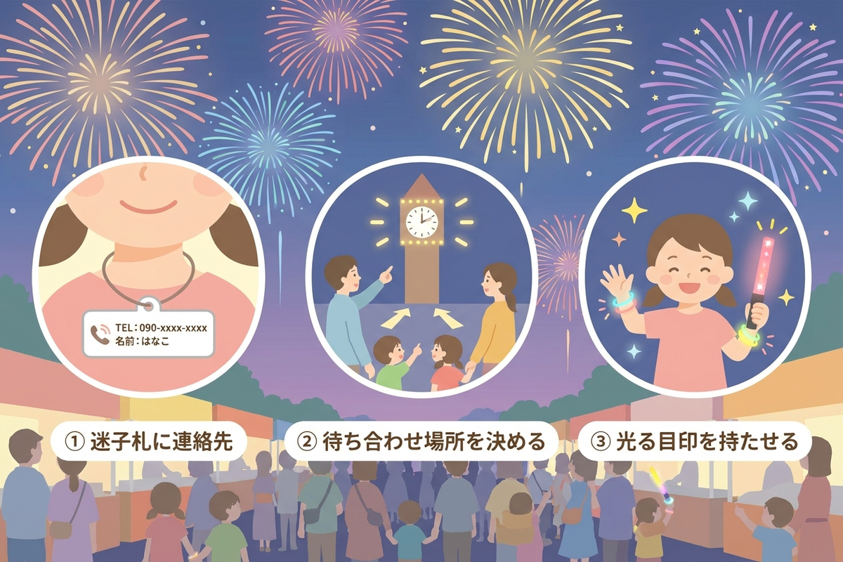 花火大会の迷子対策3ステップ