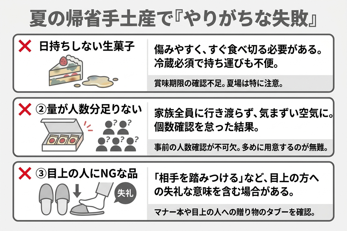 お盆手土産のやりがちな失敗