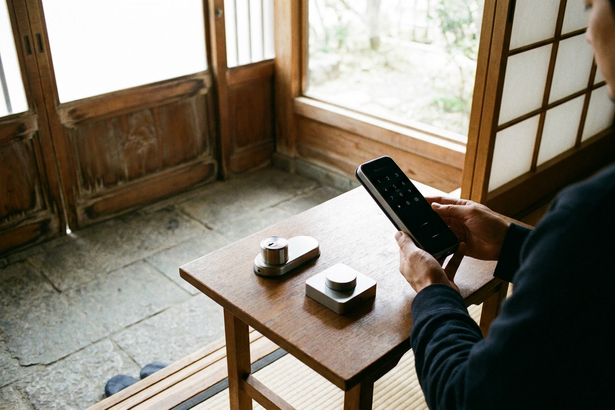スマートロック3機種を並べて比較する手元
