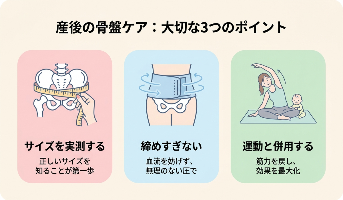 産後の骨盤ケアで大切な3つのポイント