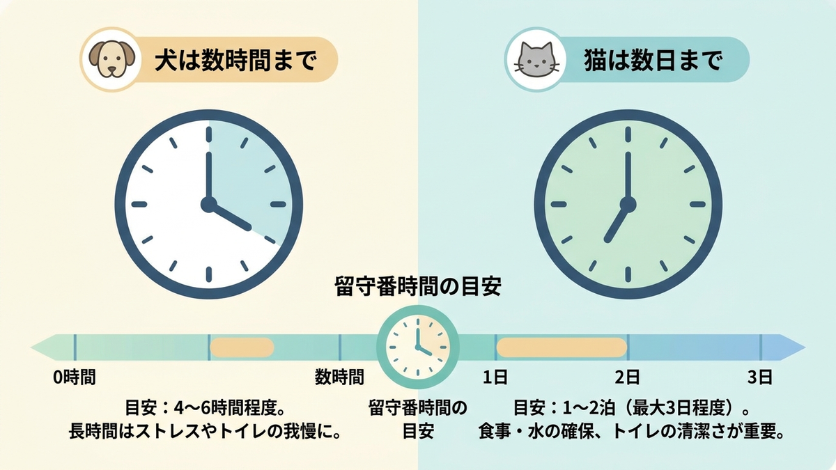 犬と猫の留守番時間の目安