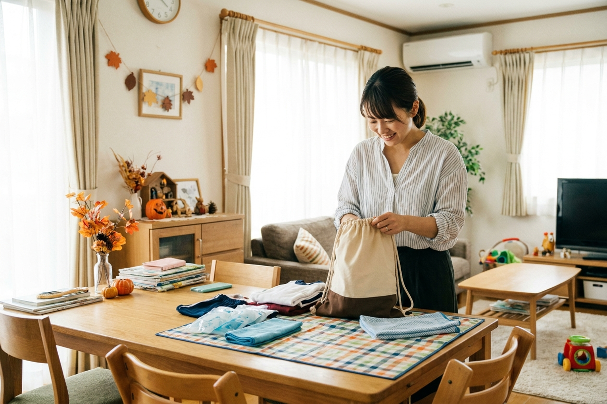 運動会の持ち物を準備するワーママ