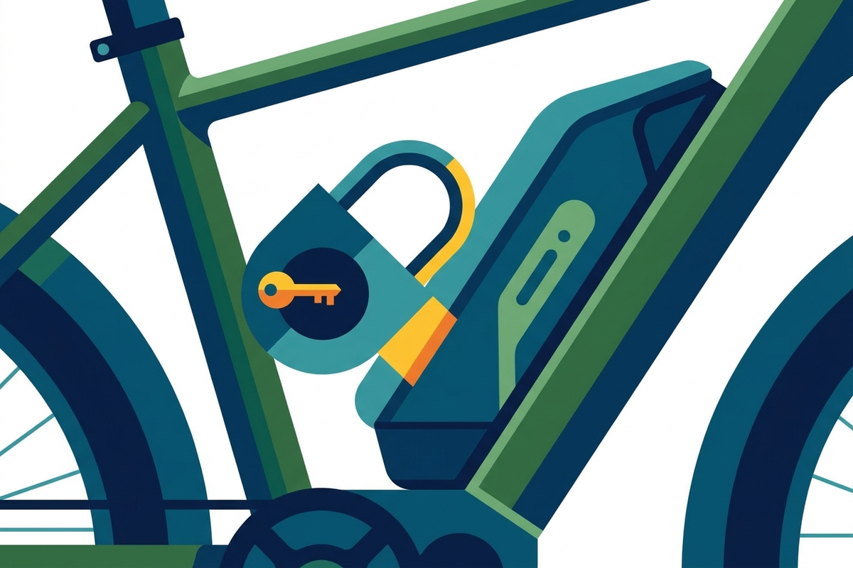 電動アシスト自転車のバッテリー部分のイラスト