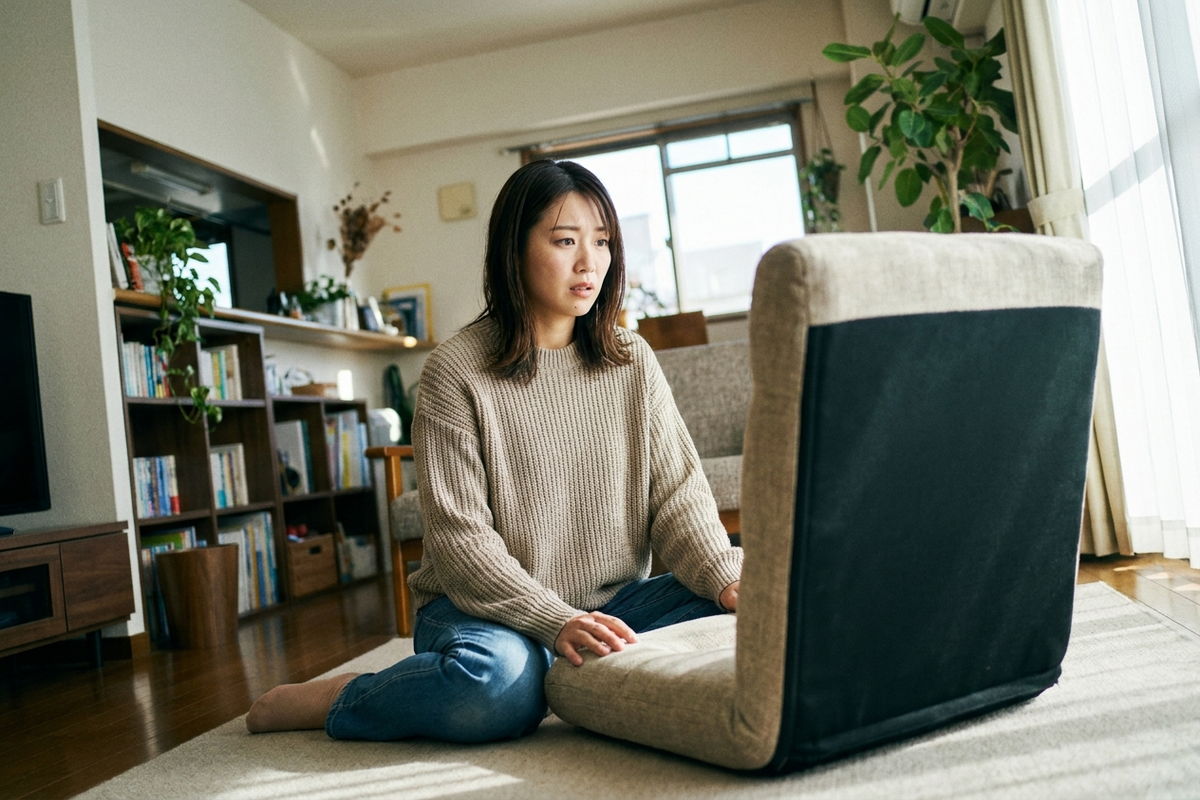 通販で座椅子を買って後悔した話｜クッション性・跡形・座り心地で学んだ3つのこと