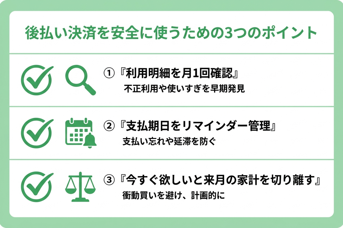 後払い決済を安全に使うための3つのチェックポイント