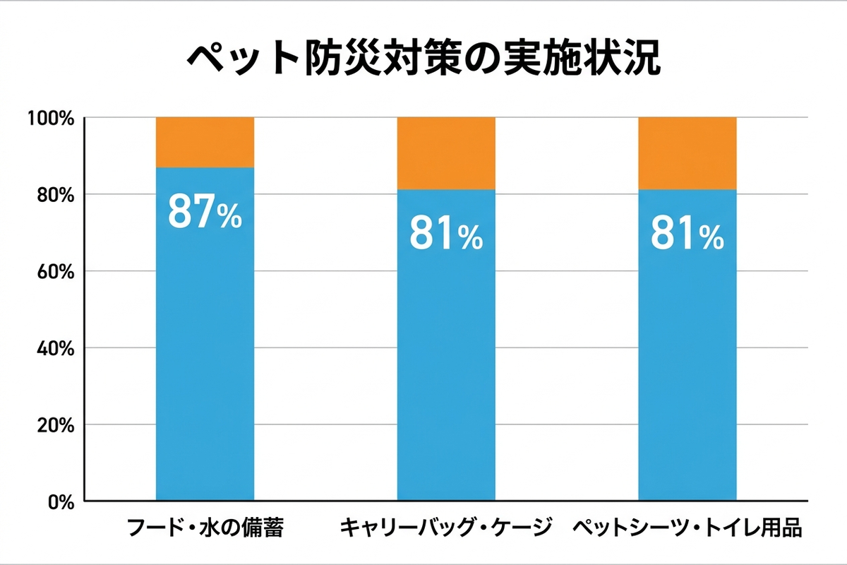 ペット防災対策の実施状況を示すグラフ