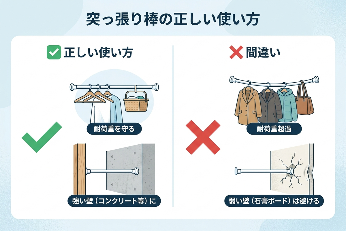 突っ張り棒の正しい使い方チェックリスト