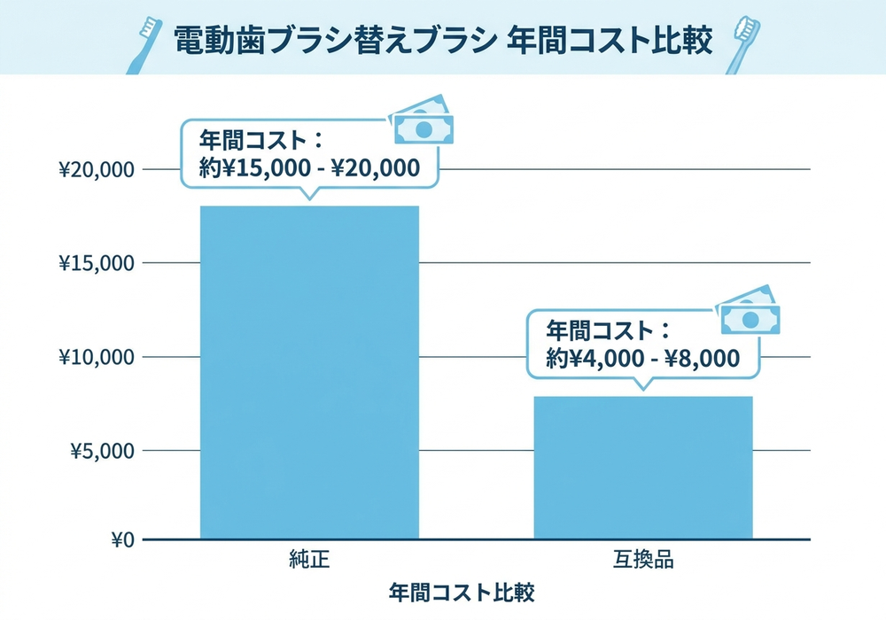 純正と互換品のコスト比較インフォグラフィック