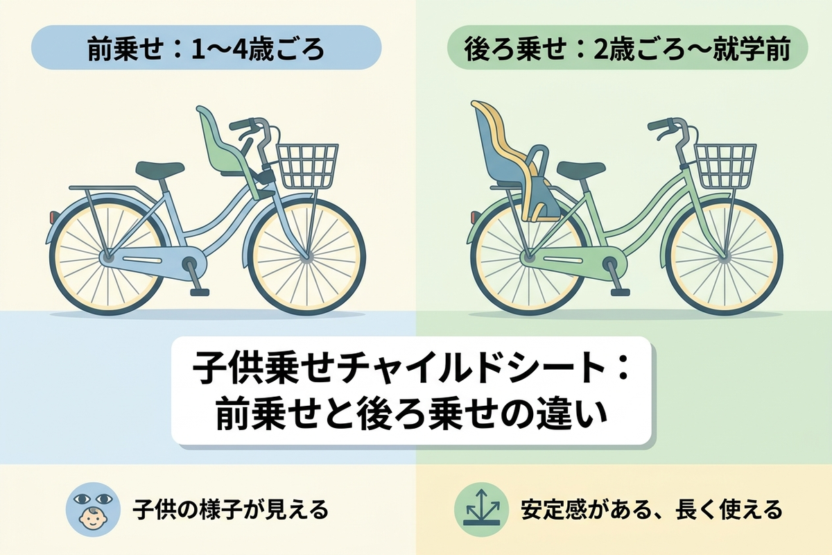 前乗せと後ろ乗せのレインカバーの違い