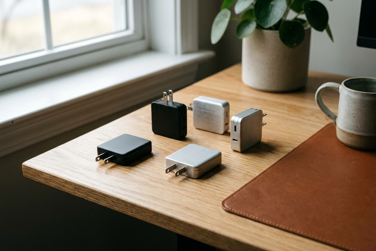 並べられたGaN充電器