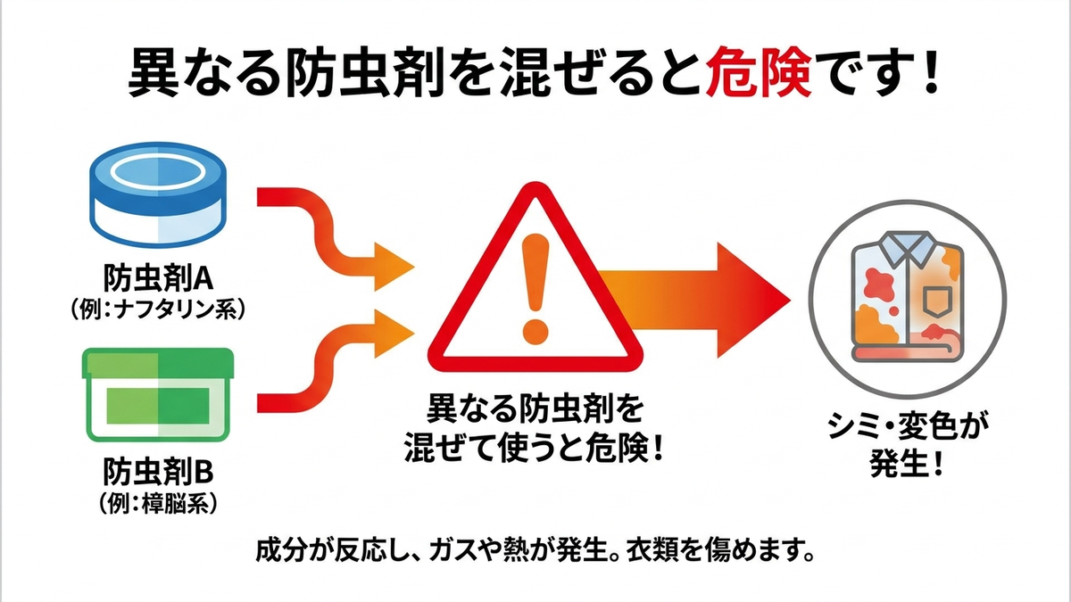 異なる防虫剤を混ぜると危険