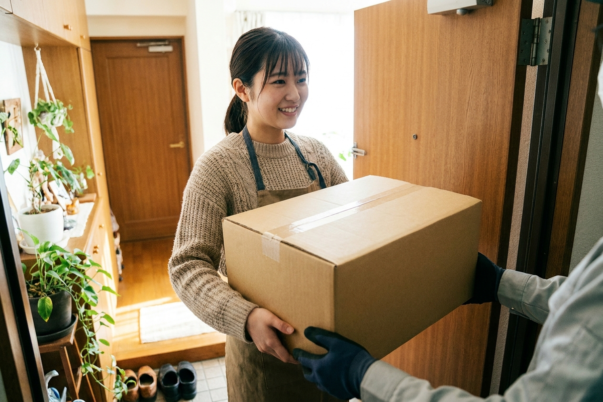 お米の定期便で毎月届く米袋のイメージ