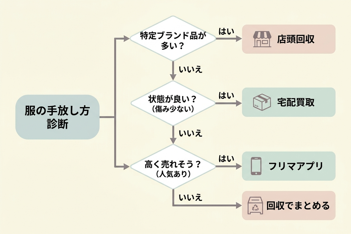 手放し方を選ぶための判断フローチャート