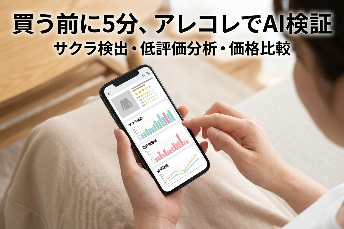 買う前に5分、アレコレでAI検証