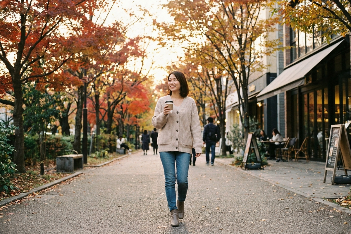 紅葉カフェ巡り女子会、着回せる秋の羽織りとフットケアで身軽に楽しむ準備術【2026年秋】