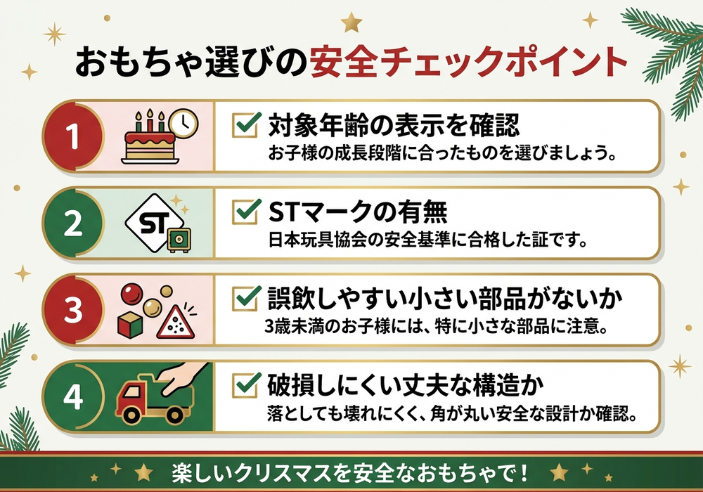 おもちゃ選びの安全チェックポイントをまとめたチェックリスト