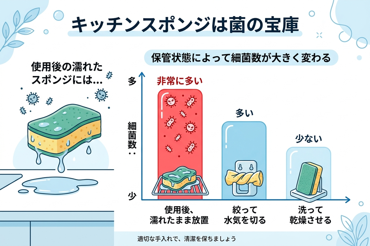 キッチンスポンジは菌の宝庫