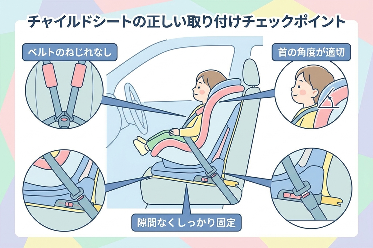 チャイルドシート取り付けチェックポイント