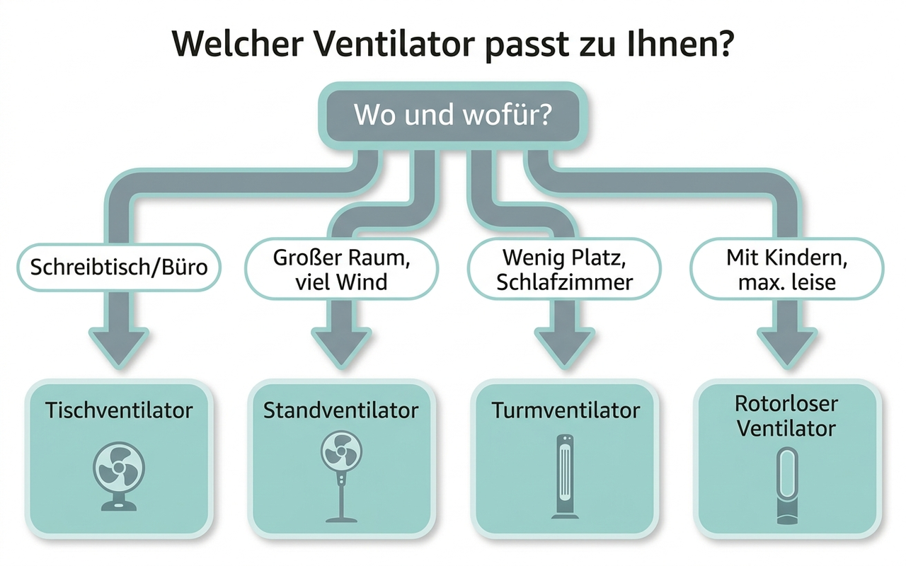 Entscheidungshilfe: Welcher Ventilator passt zu welchem Bedarf