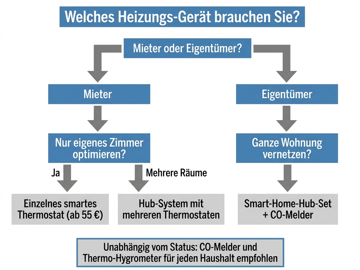 Entscheidungsbaum: Welches Heizungs-Gerät brauchen Sie als Mieter oder Eigentümer?