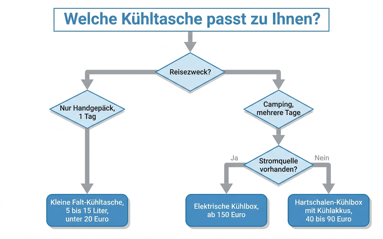 Entscheidungsbaum: Welche Kühltasche passt zu Ihnen