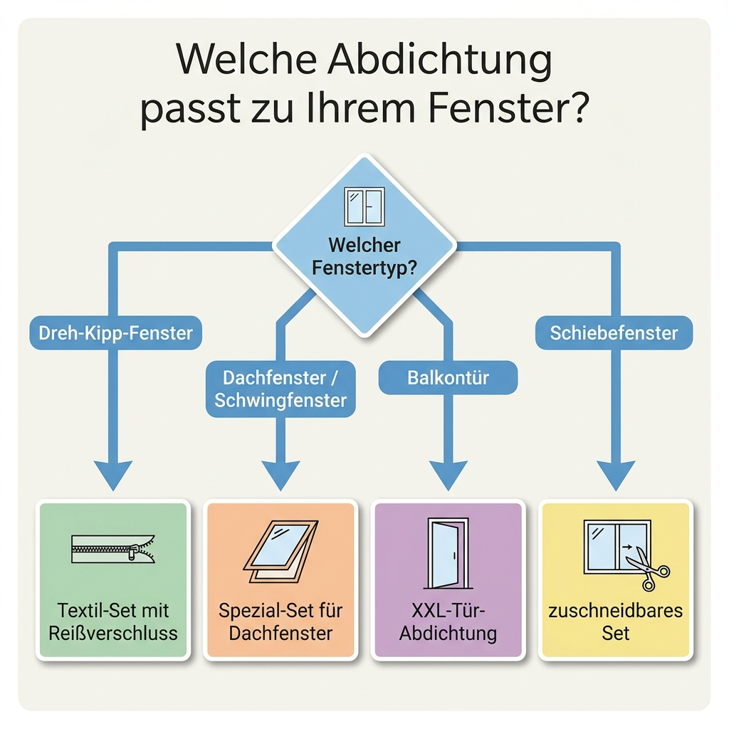 Entscheidungsbaum: Welche Abdichtung passt zu Ihrem Fenster? – Dreh-Kipp-Fenster, Dachfenster, Balkontür, Schiebefenster