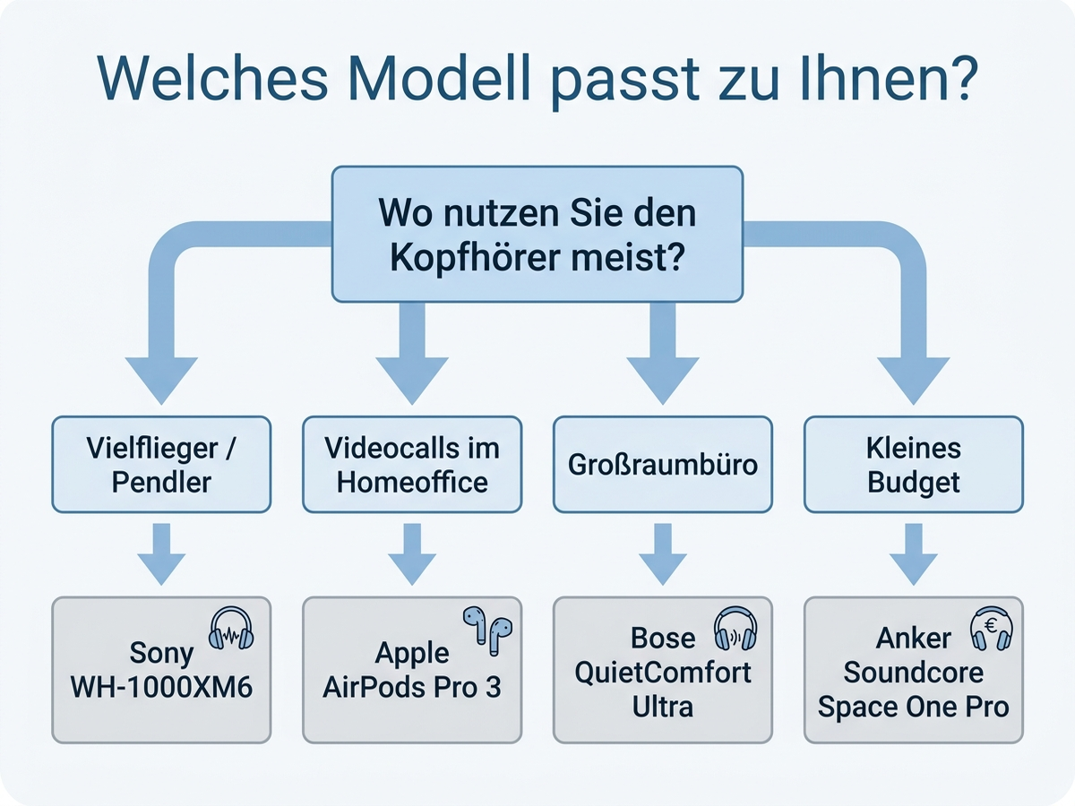 Entscheidungsbaum: Welches Noise-Cancelling-Modell passt zu welchem Anwendungsfall