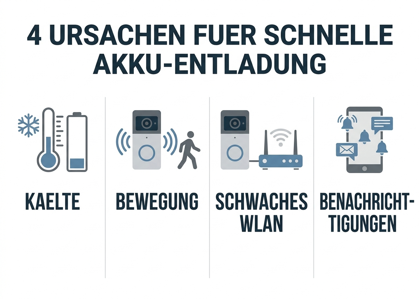 4 Ursachen für schnelle Akku-Entladung von Video-Türklingeln