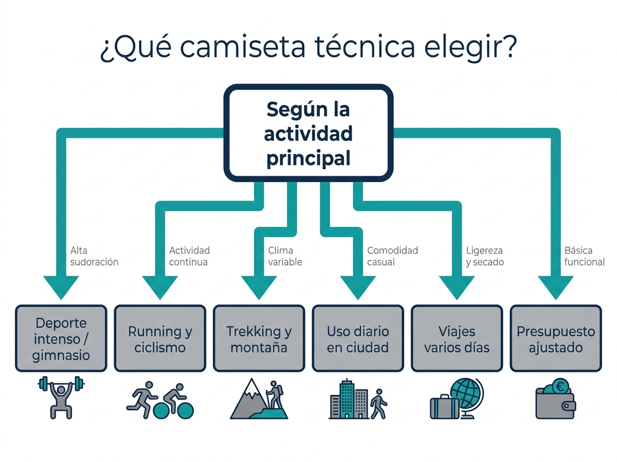 Árbol de decisión para elegir la camiseta refrescante adecuada