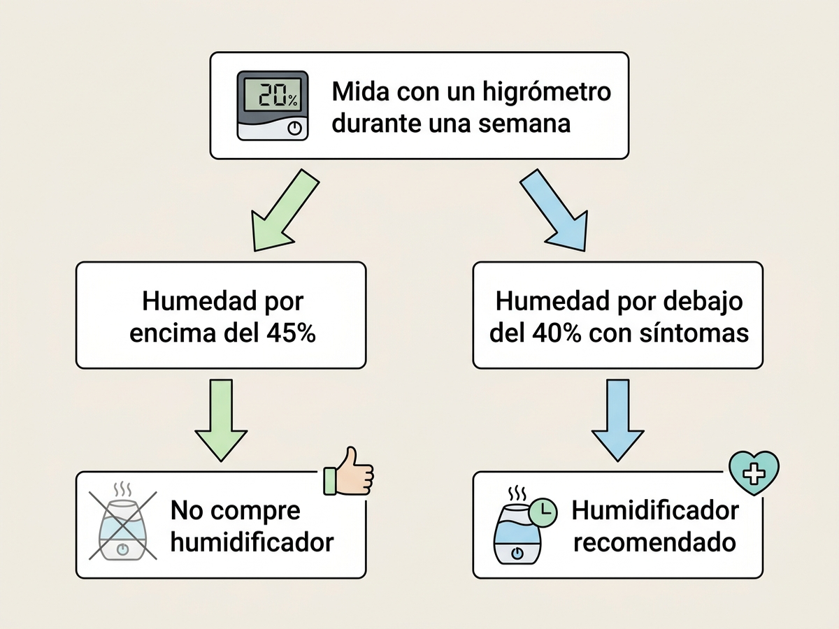 Árbol de decisión: qué comprar según la lectura del higrómetro antes de decidir sobre un humidificador