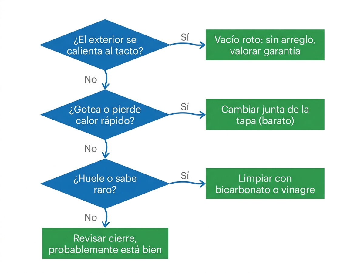 Árbol de decisión: reparar el termo o comprar uno nuevo