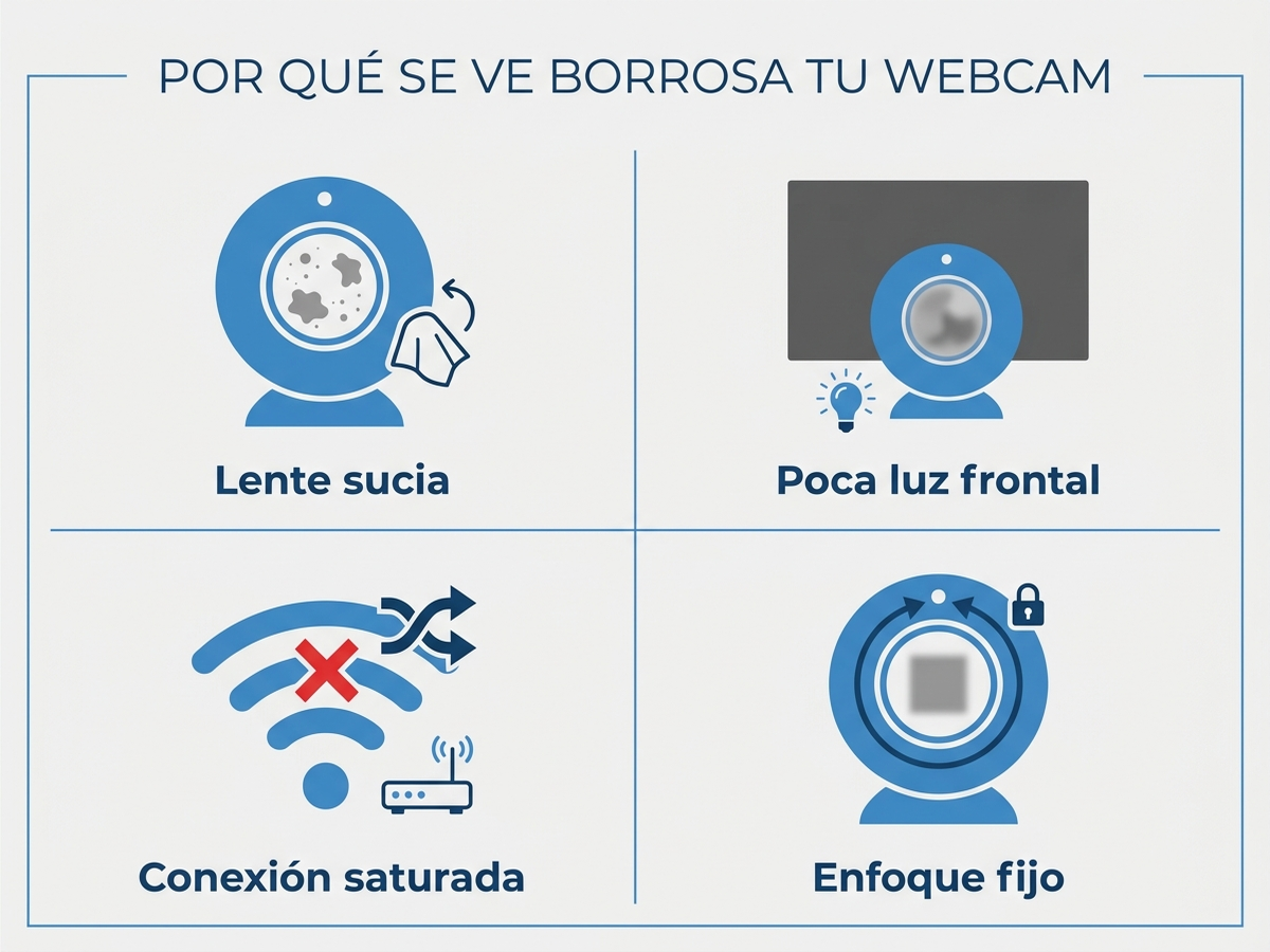 Las cuatro causas más frecuentes de una webcam borrosa