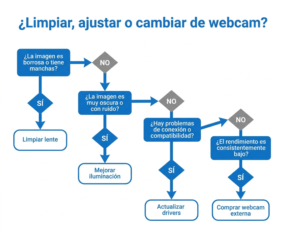 Árbol de decisión ante una webcam borrosa